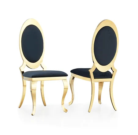 Oval Black Gold Dining Chairs