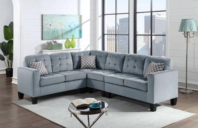 Logan Gray Velvet Sectional