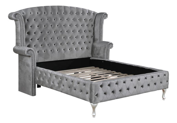 Deanna Tufted Upholstered Bed Grey QUEEN SIZE