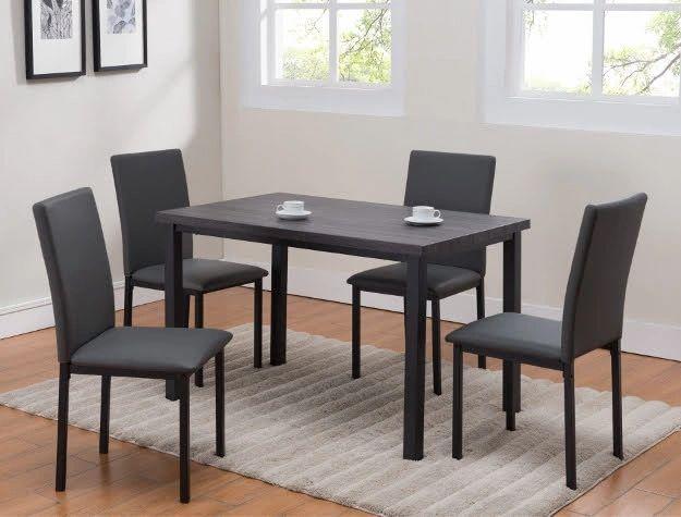 Orlo Charcoal Gray 5-Piece Table Height Dinette Set
