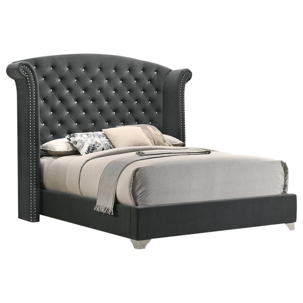 Melody Queen Upholstered Bed Grey
