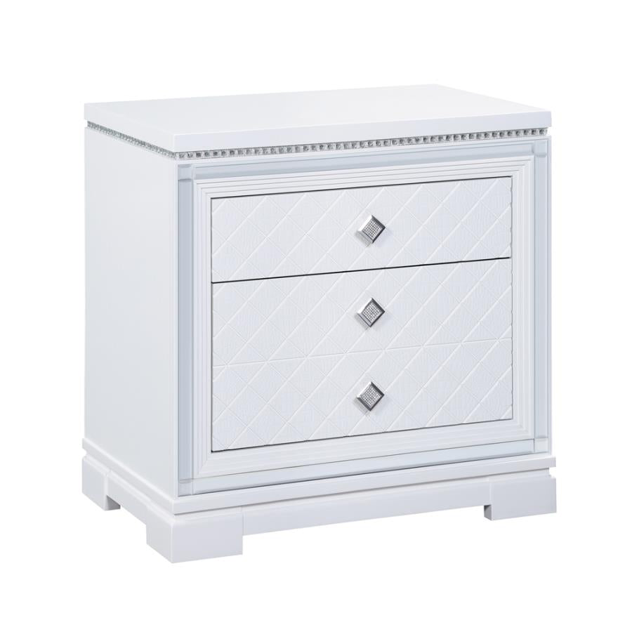 Eleanor Rectangular Nightstand White