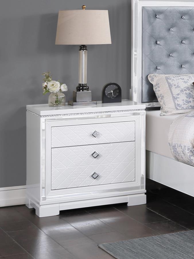 Eleanor Rectangular Nightstand White