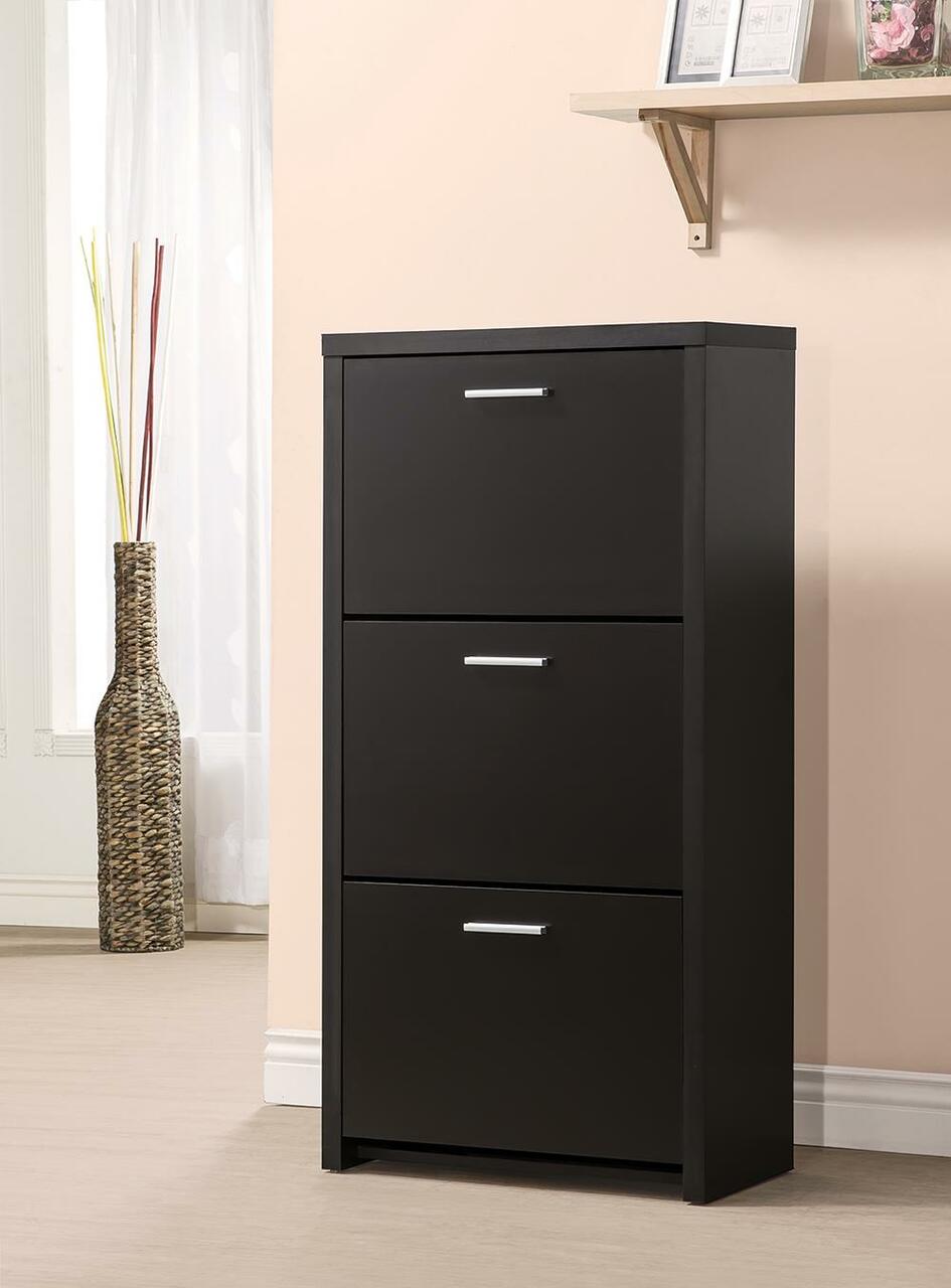 Black Shoe Storage Cabinet