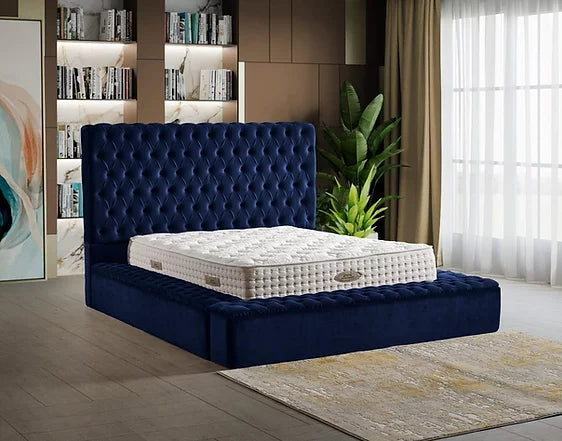 Catalina Blue Storage Platform Bed