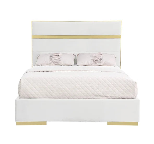 Cartier Ivory Velvet Platform Bed