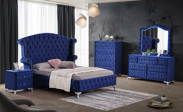Majestic Blue  King Platform Bed