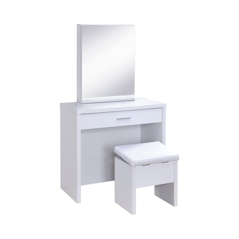 2-piece Vanity Set with Lift-Top Stool White