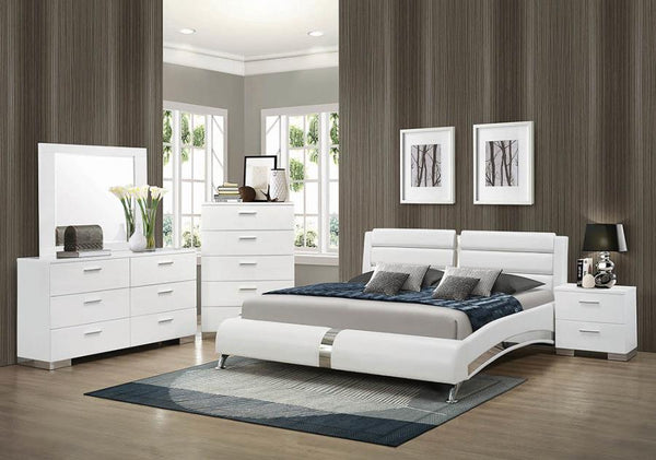 Jeremaine Upholstered Bed White