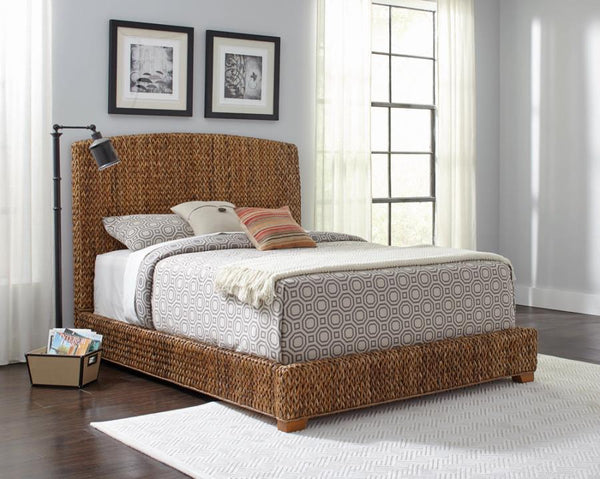 Laughton Hand-Woven Banana Leaf Bed Amber