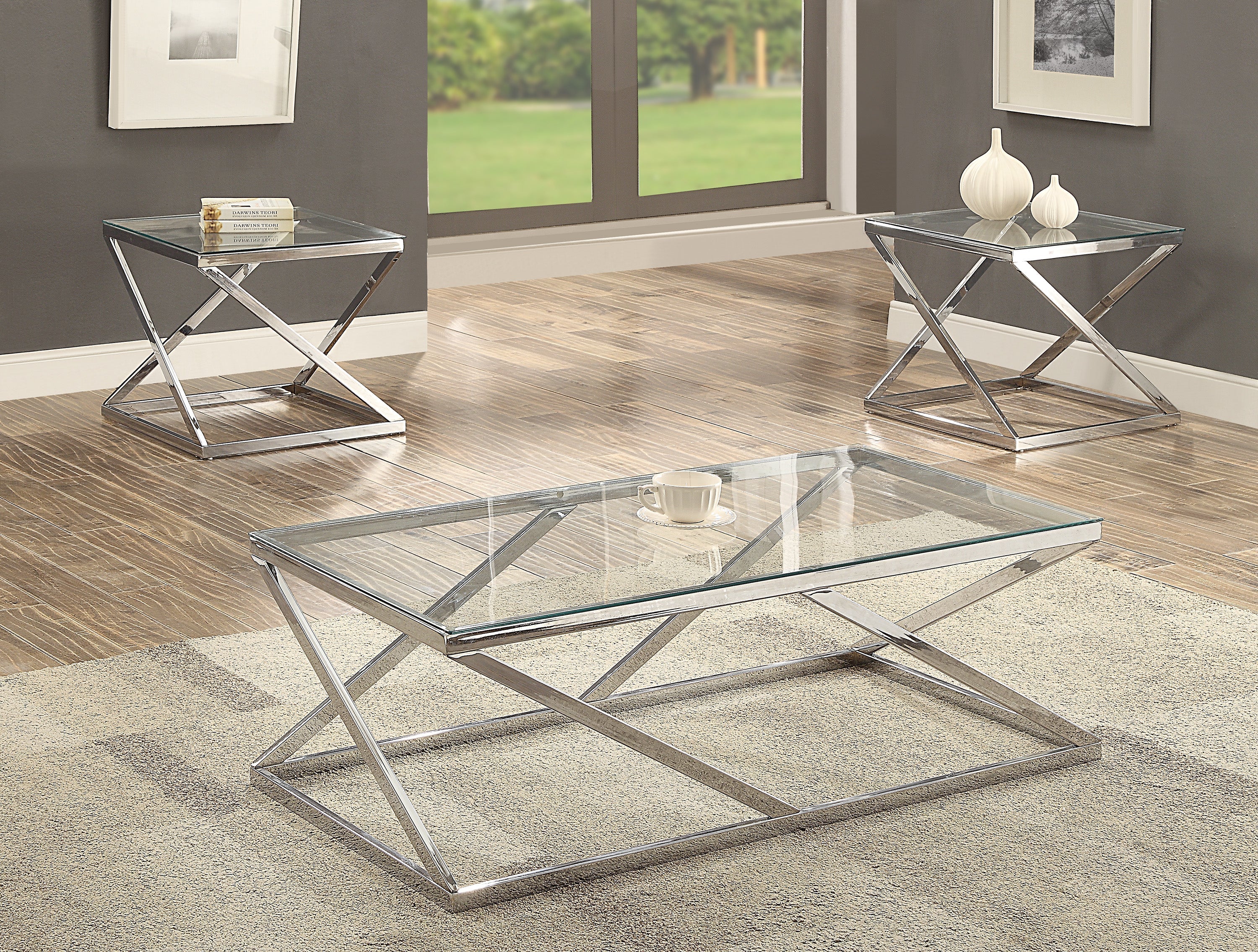 Chase Glass Top End Table