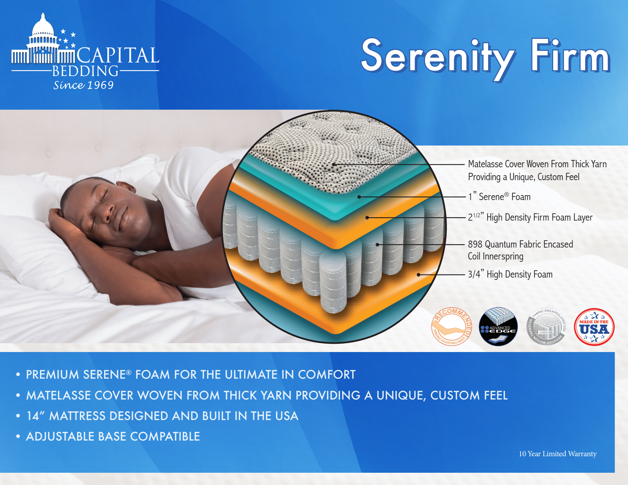 Serenity Firm King 6/6 One Sided Mattress