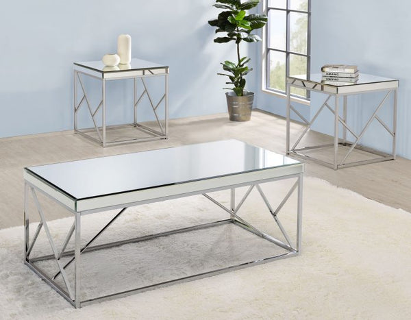 Mirror Top End Table