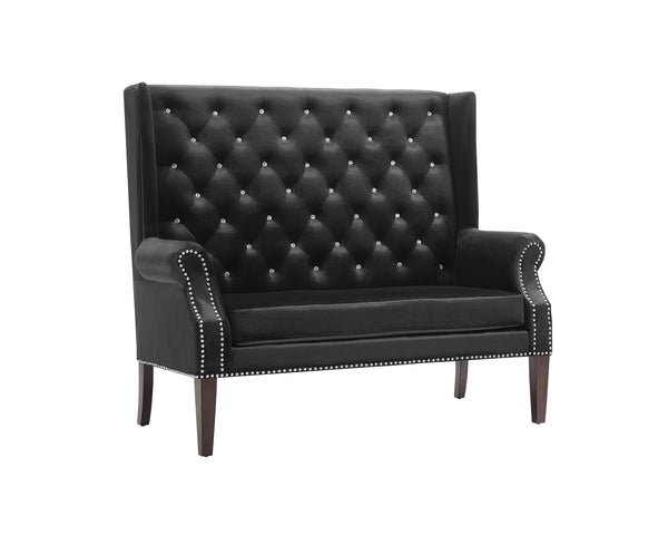 Odina Black Loveseat Velvet Chair