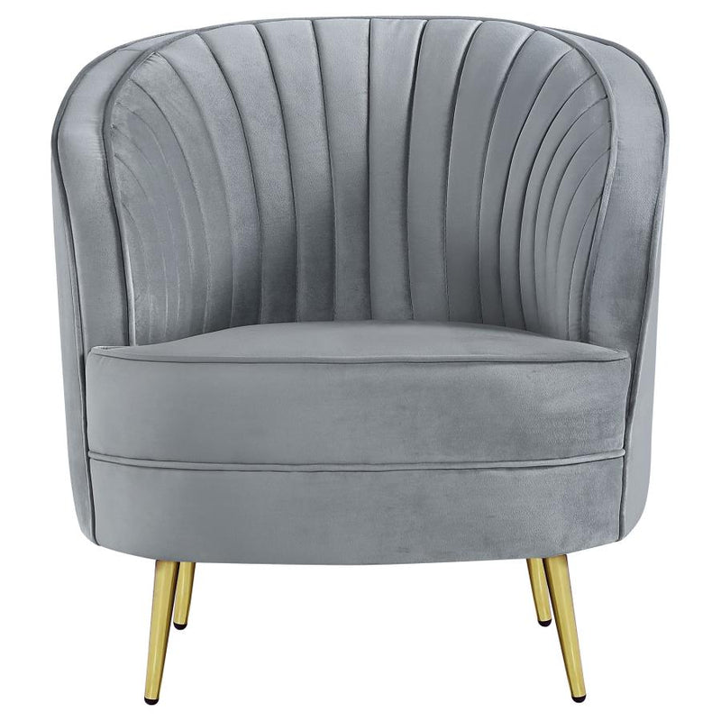 Sophia Upholstered Chair Grey and Gold