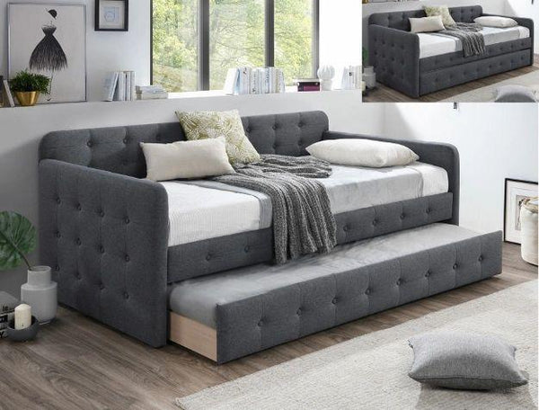 Haven Grey Fabric Trundle Daybed