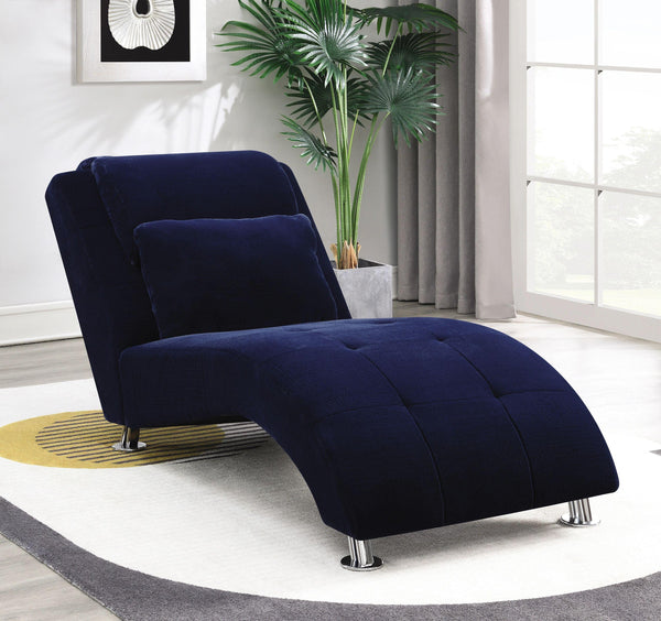 Ink Grid Tufted Accent Chaise Chair