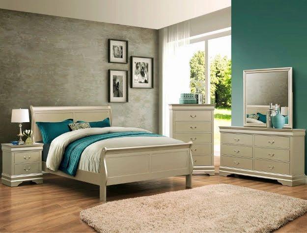 Louis Philip Champagne Bedroom Set Collection