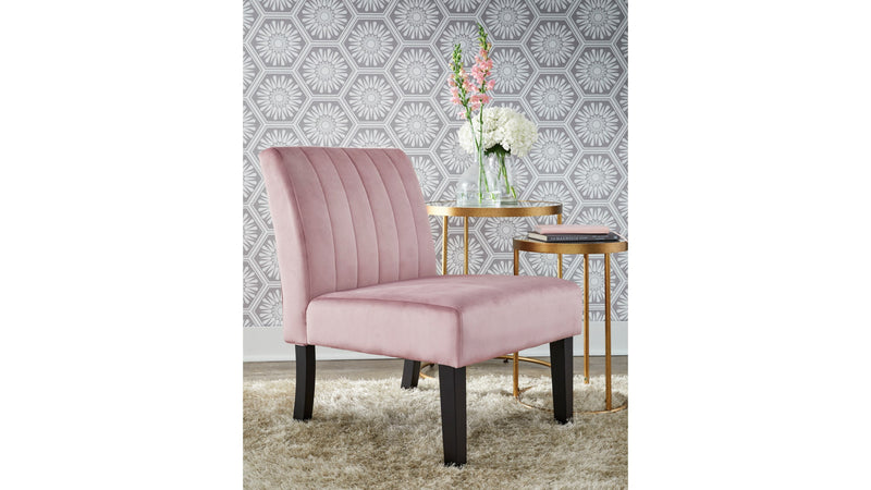 Ashley Pink Velvet Accent Chair