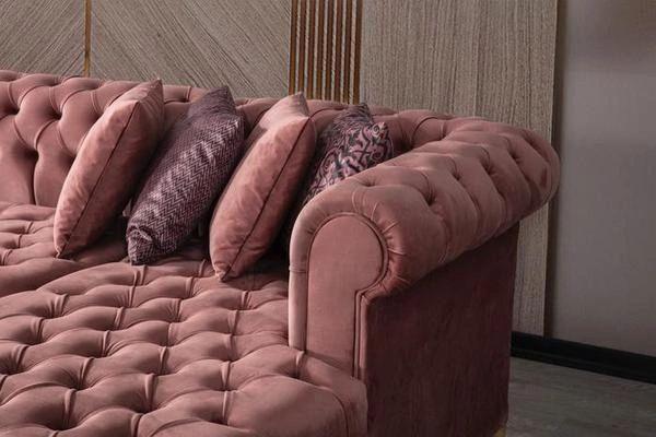 Lauren Pink Velvet Double Chaise Sectional