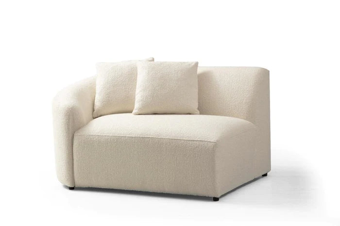 Cloe Ivory Boucle Curved RAF Sectional