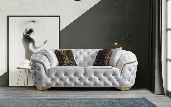 Lupino Ivory Velvet Sofa & Loveseat