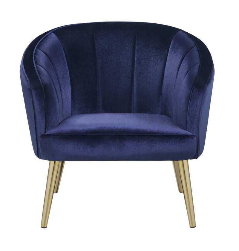 Upholstered Sloped Arm Accent Chair Blue