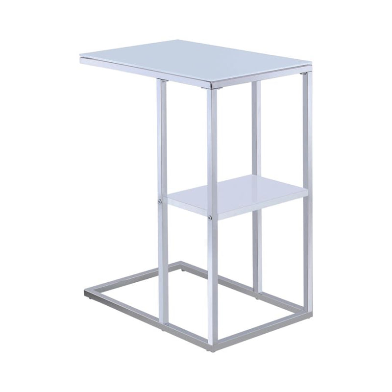 1-shelf Accent Table Chrome and White