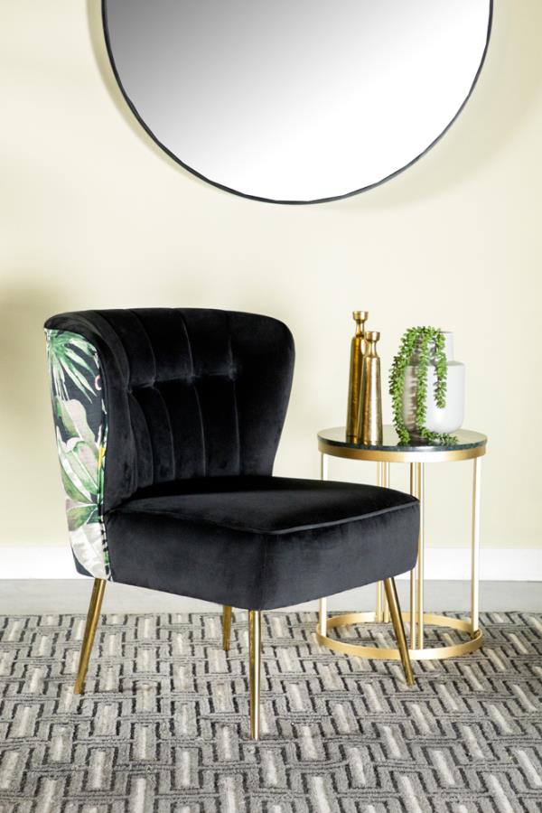 Tufted Upholstered Accent Chair Black