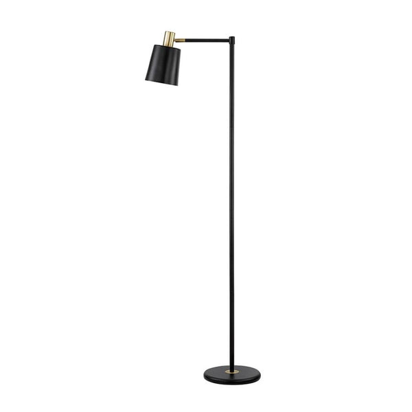 1-light Floor Lamp with Horn Shade Black