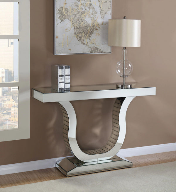 U-Shaped Mirrored Console Table