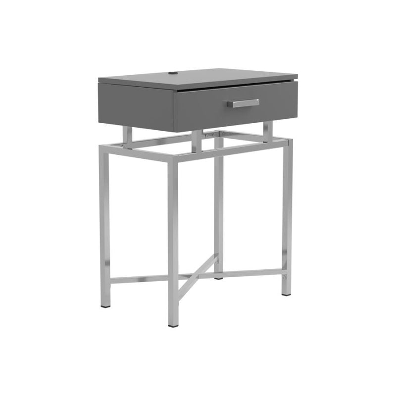Floating Top Accent Table Grey and Chrome
