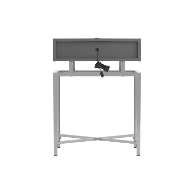 Floating Top Accent Table Grey and Chrome