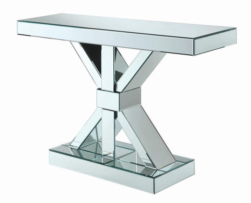 X-Shape Mirrored Console Table