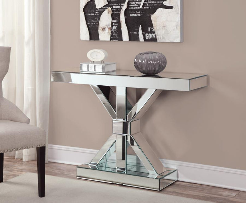X-Shape Mirrored Console Table