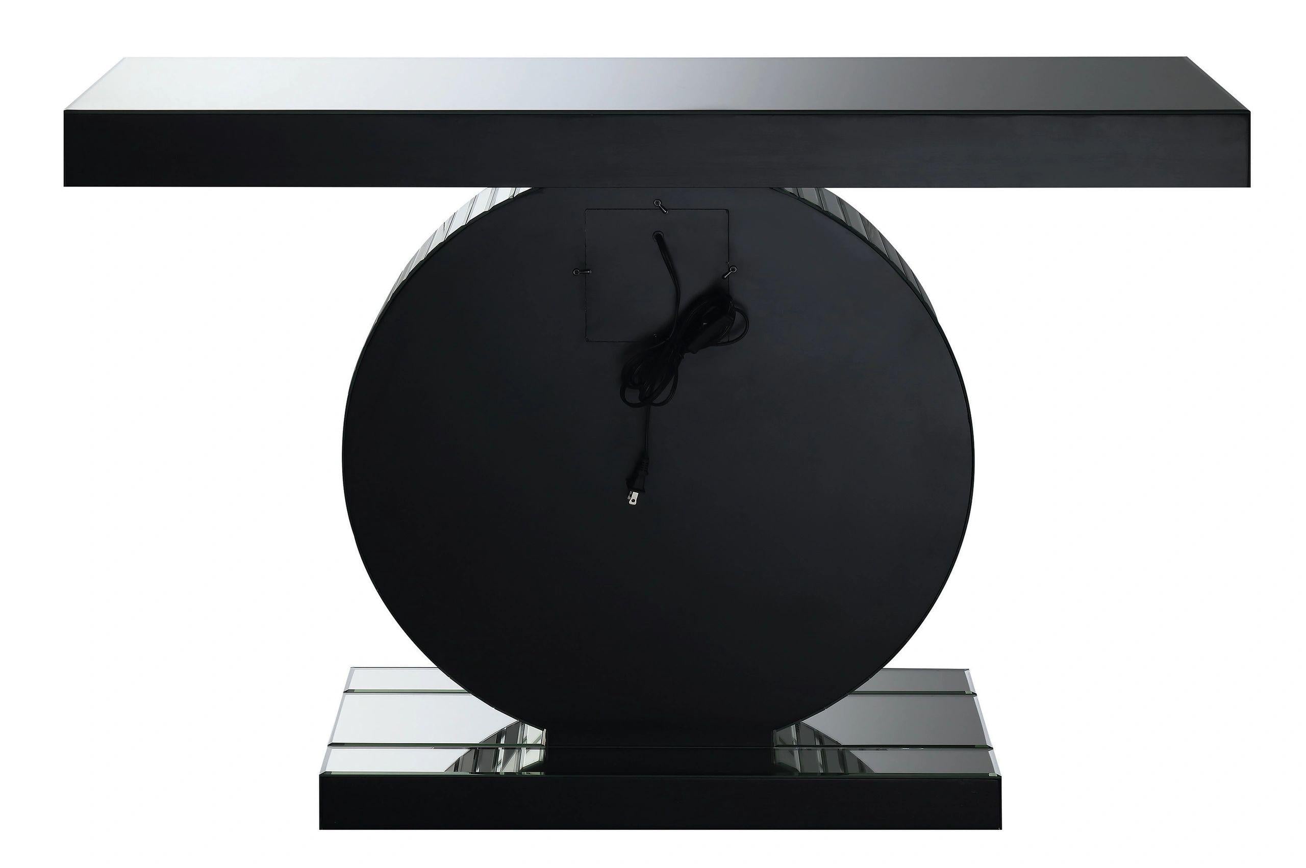 Abstract Circle Mirrored Console Table