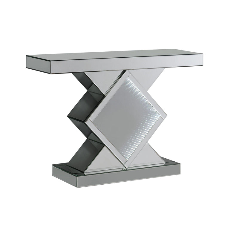 Abstract Diamond Mirrored Console Table