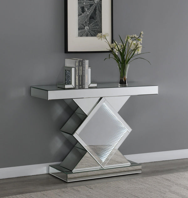 Abstract Diamond Mirrored Console Table