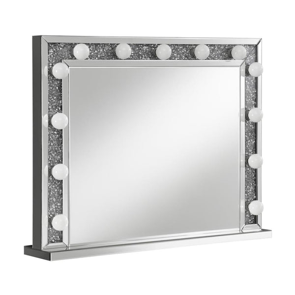 Rectangular Table Mirror with Lighting Silver