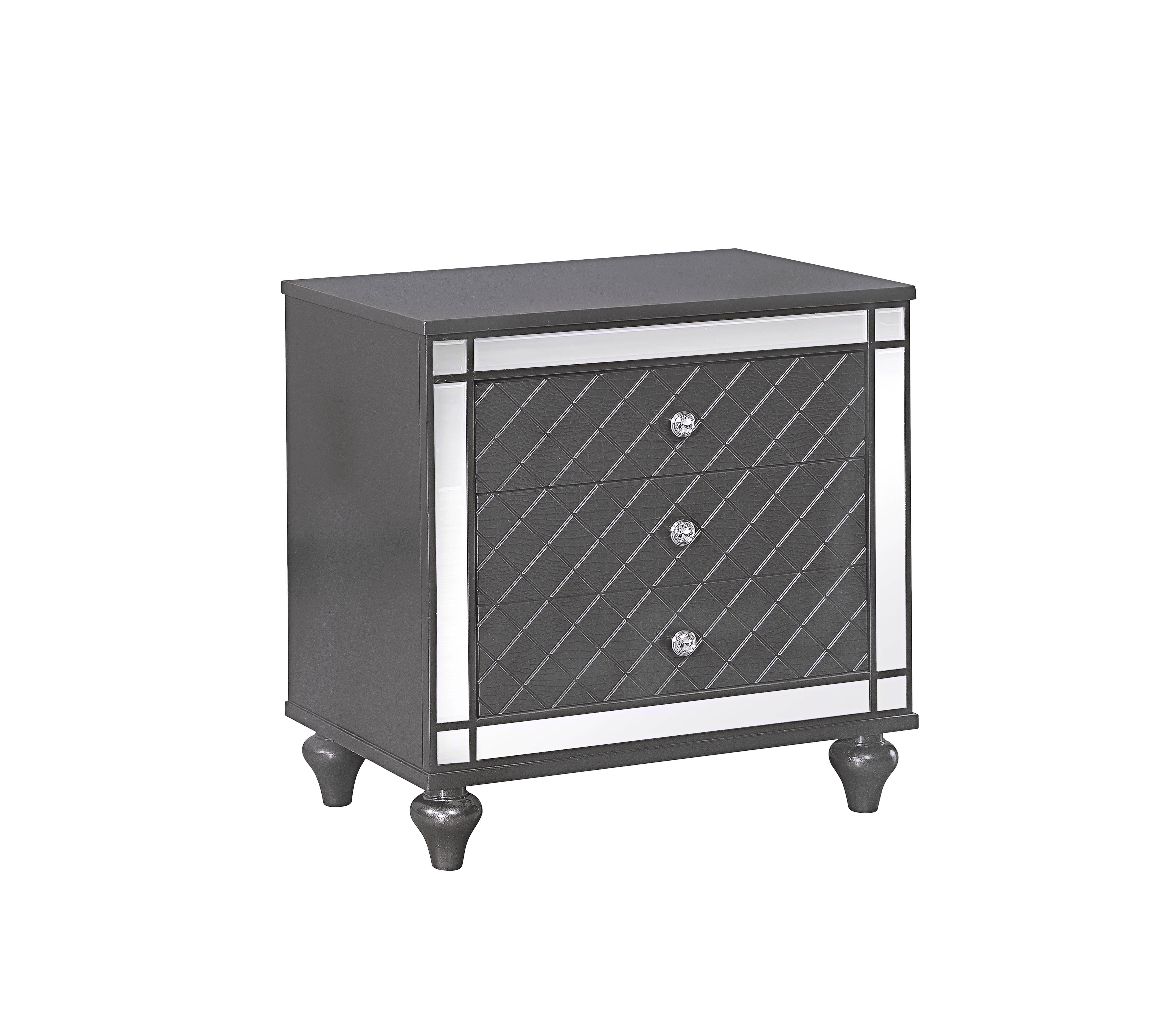 Refino Dark Gray LED Nightstand