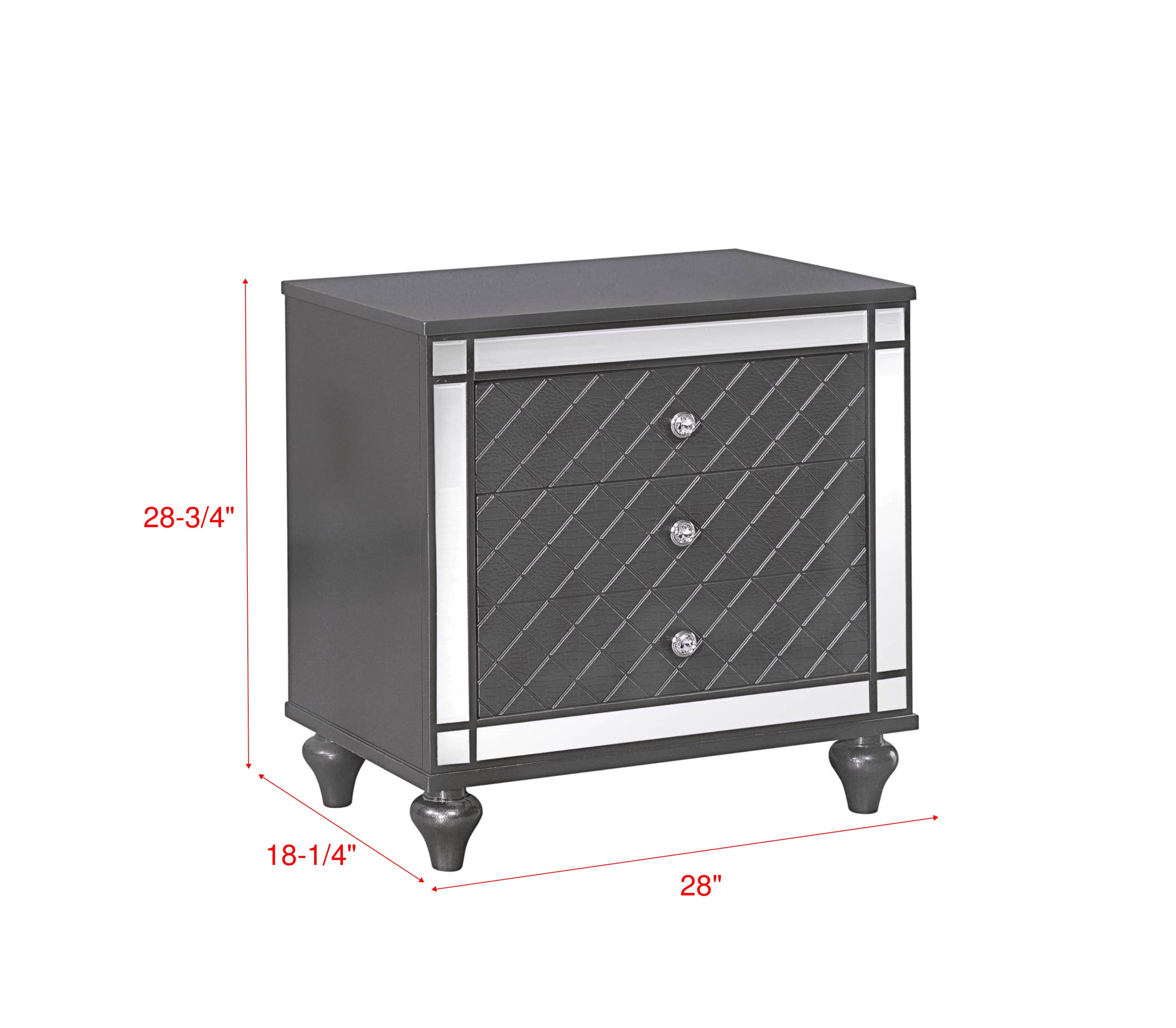 Refino Dark Gray LED Nightstand