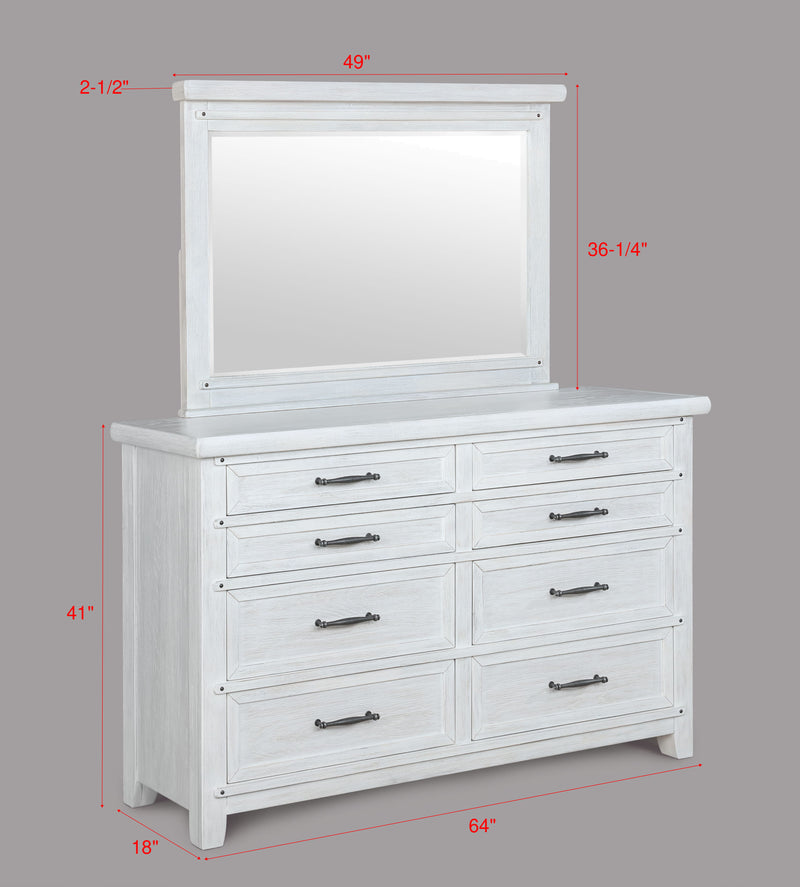 Maybelle White Dresser & Mirror