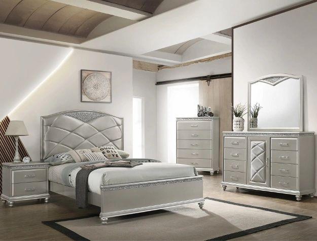 Valiant Silver Bedroom Nightstand