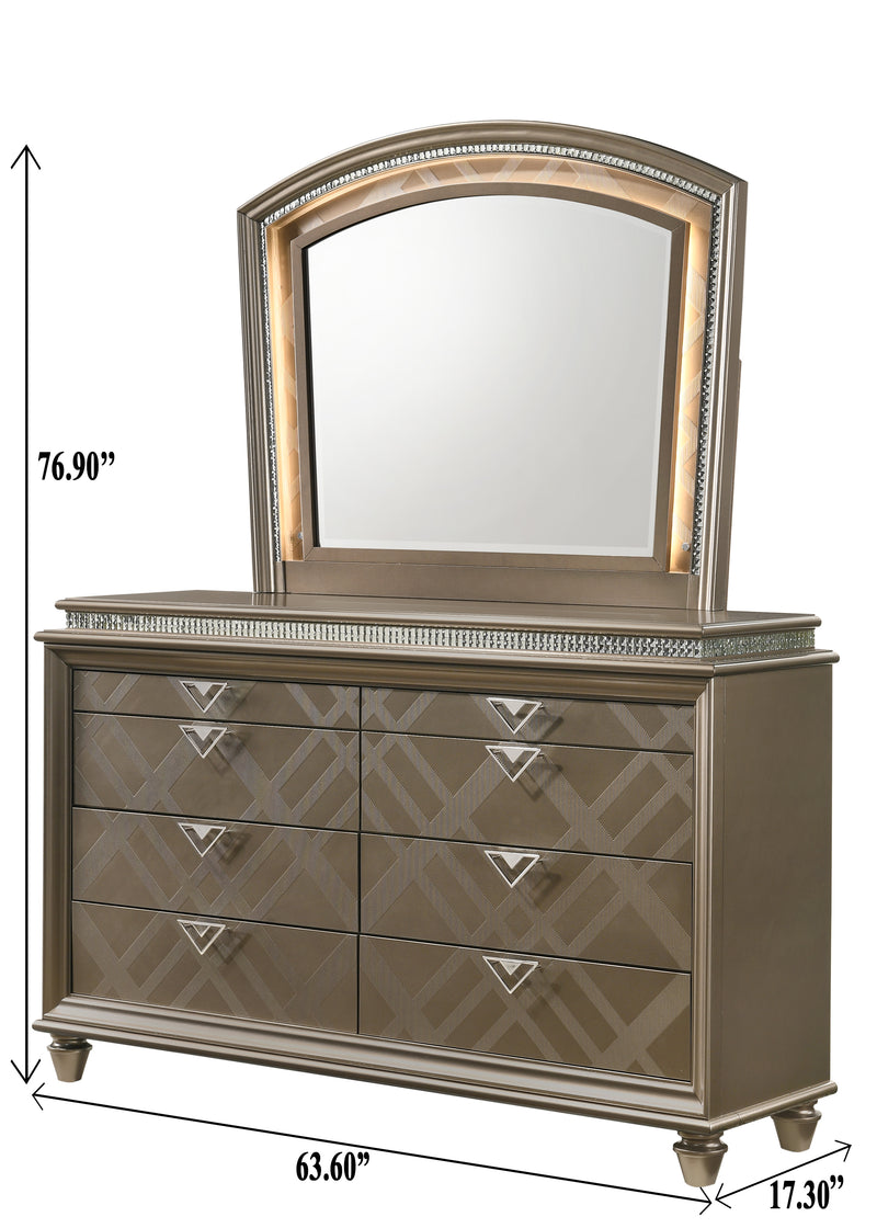 Cristal Bedroom Dresser & Mirror