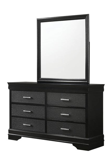 Amalia Black Dresser & Mirror