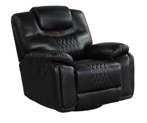 Galveston Black Vegan Leather 3-Piece Reclining Set