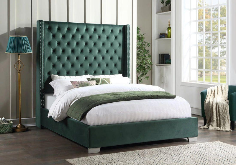 Beverly 6ft Green Velvet Bed Frame