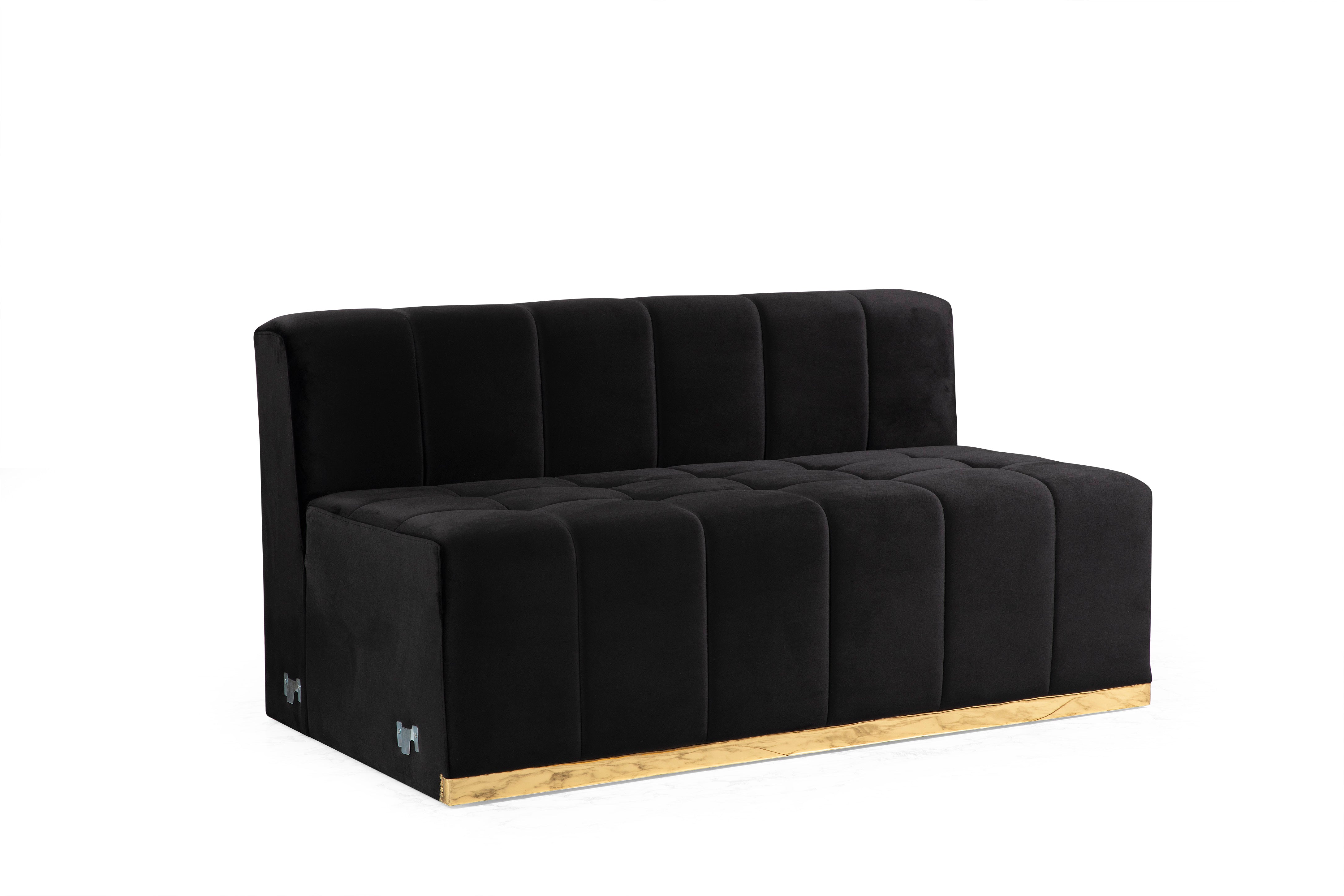 Elisha Black Velvet Sectional