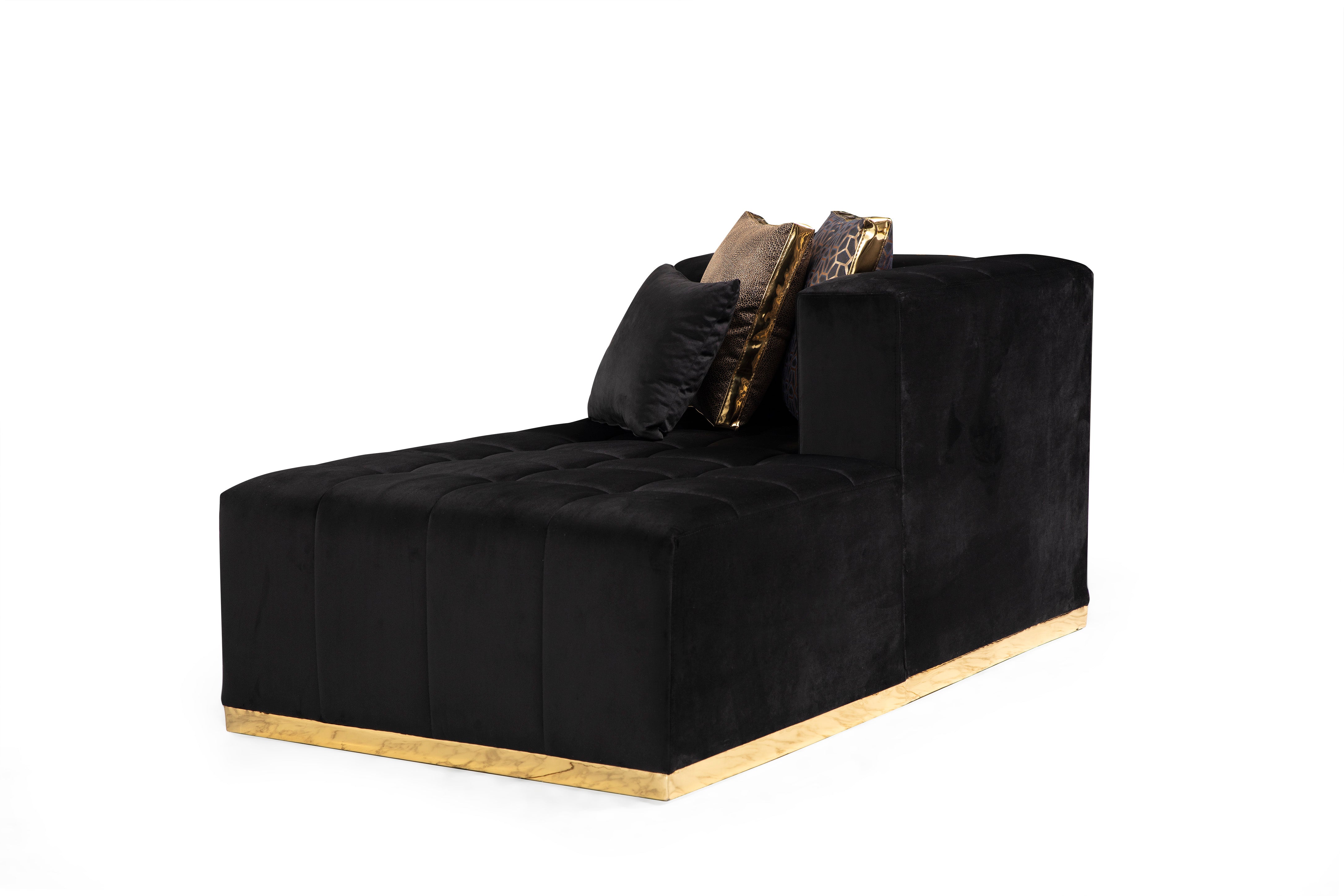 Elisha Black Velvet Sectional