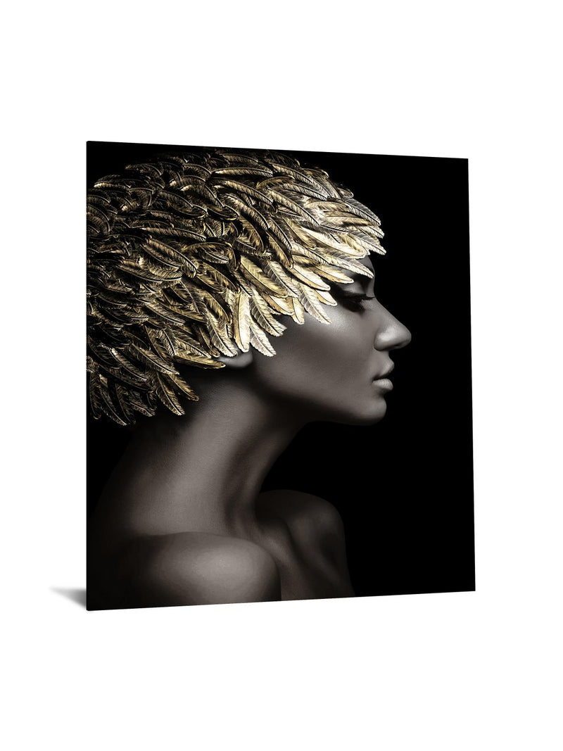 Temp Glass w/Foil – Woman Gold Leaves
